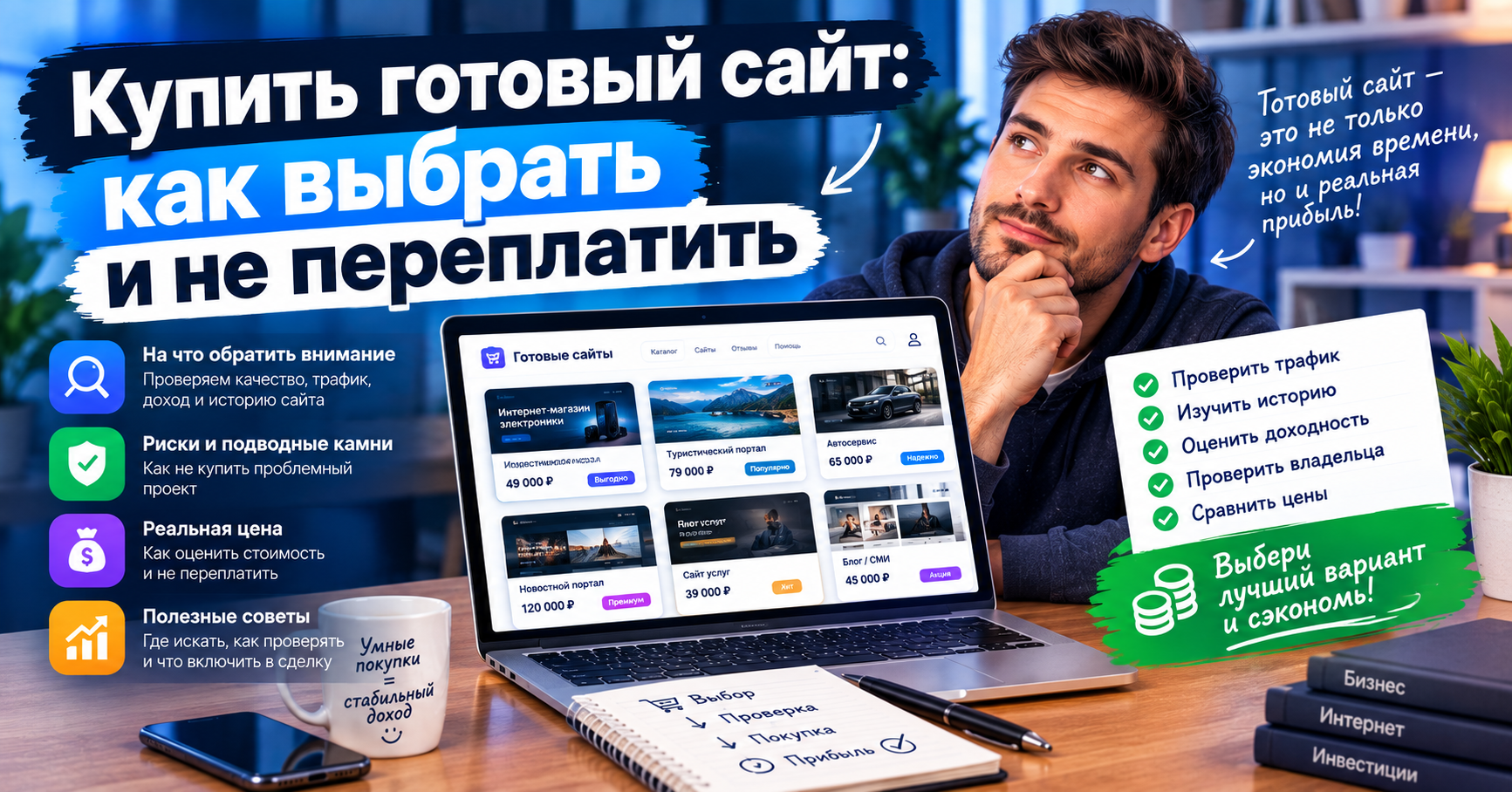 Купить готовый сайт: как выбрать и не переплатить