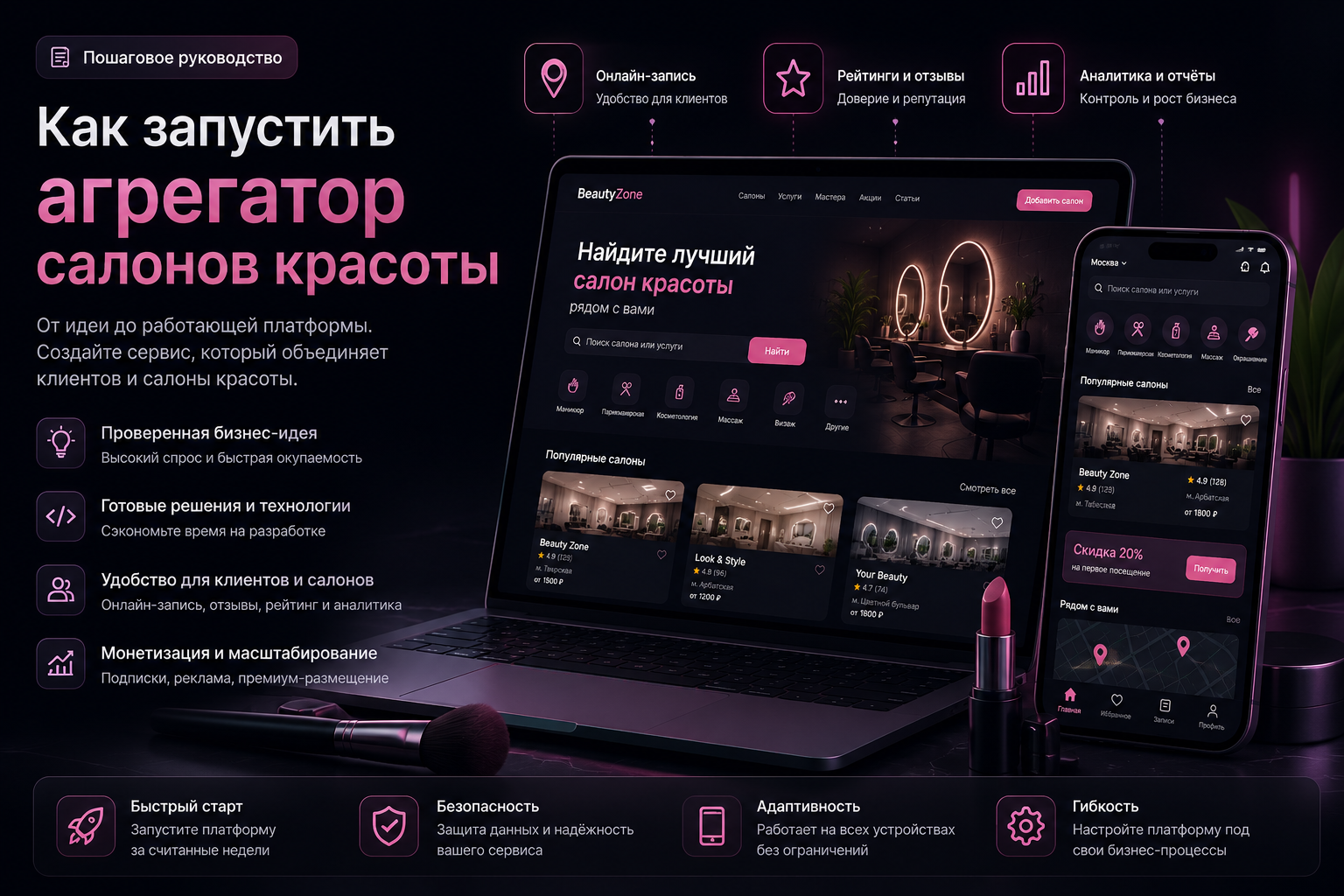 Как запустить агрегатор салонов красоты: пошаговый гайд 2026
