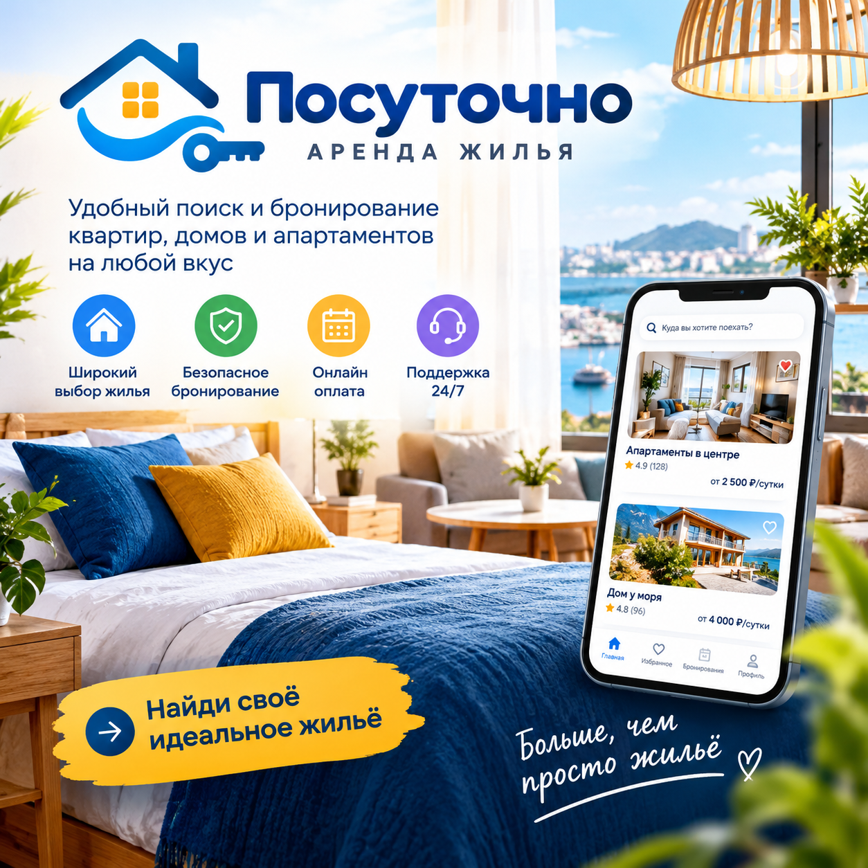 Посуточно — CMS посуточной аренды жилья (PHP 8 + MySQL)