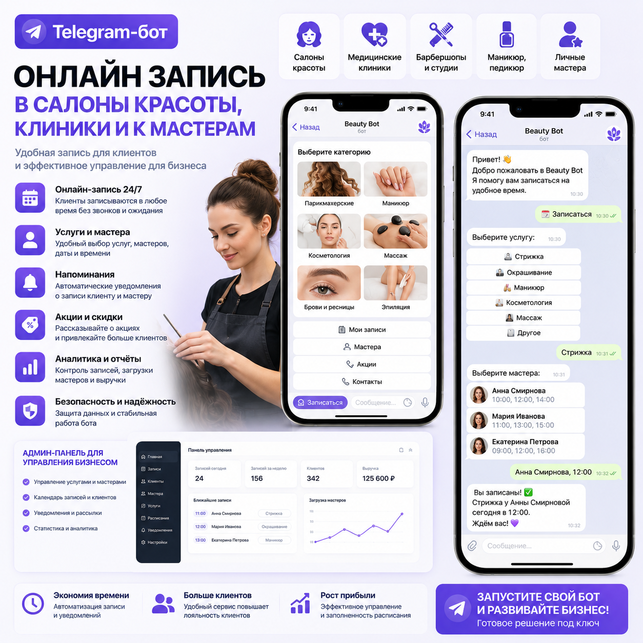 Телеграм Бот для онлайн записи